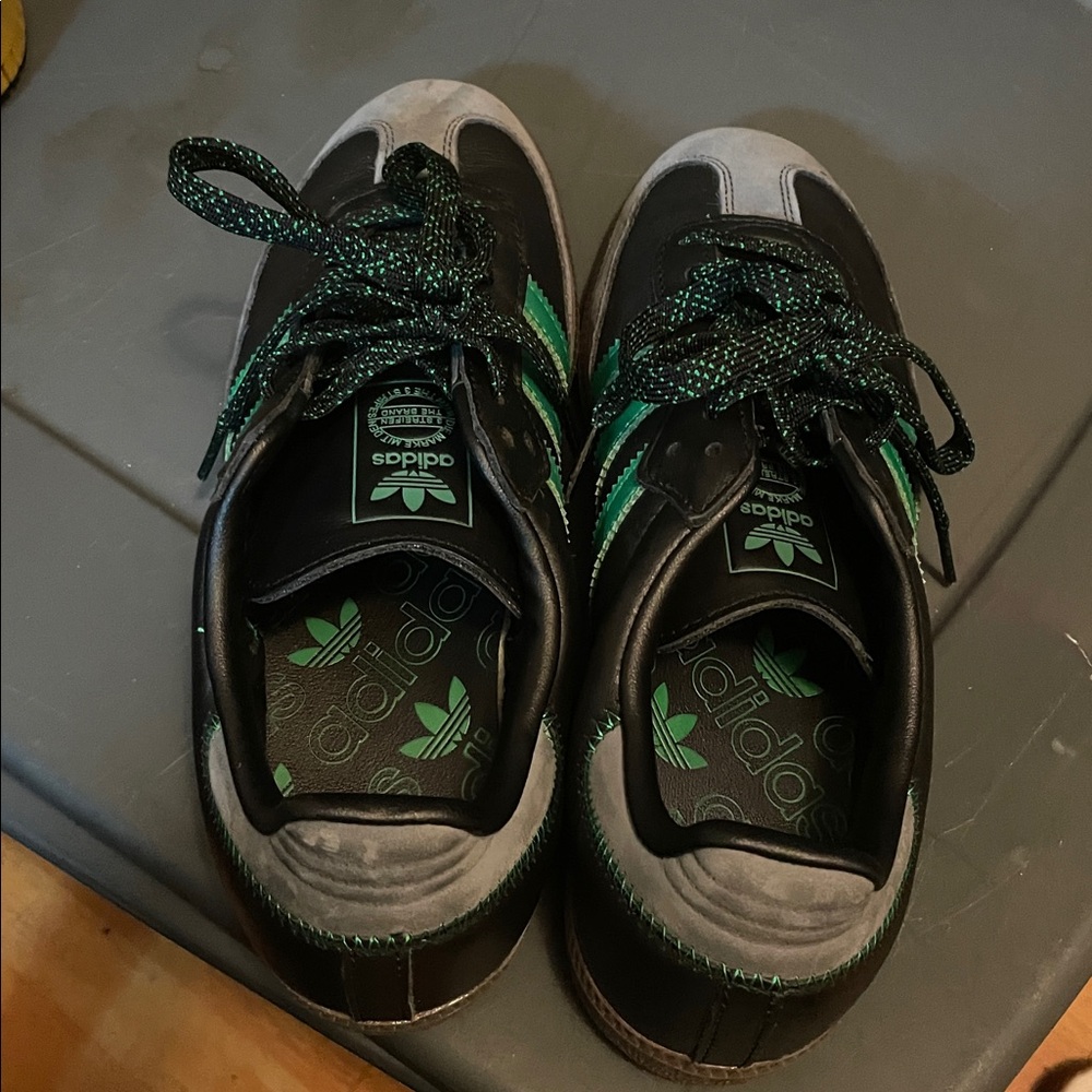 Adidas sambas Black and Green Athletic Shoes